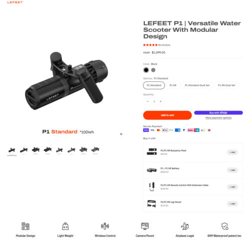 versatile water scooter with modular design _ Lefeet