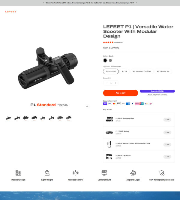 versatile water scooter with modular design _ Lefeet