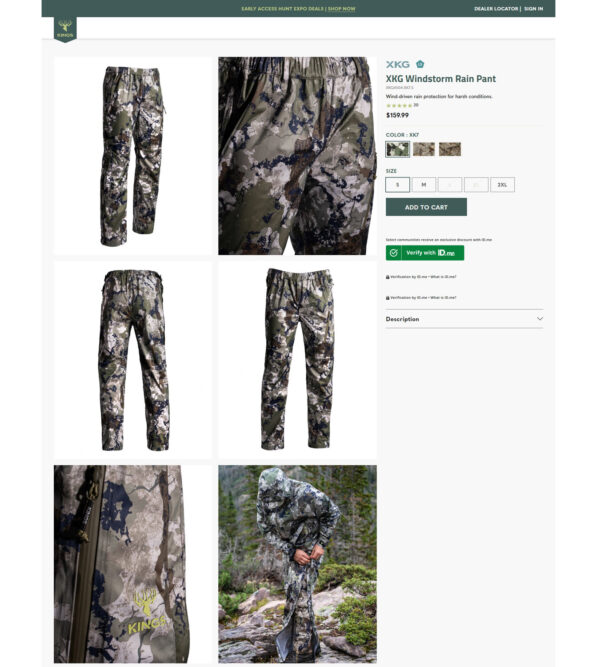 windstorm rain pants _ Kings Camo