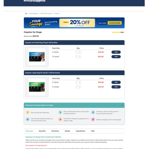 25% off site wide, Capstar for dogs_Pet Care Supplies