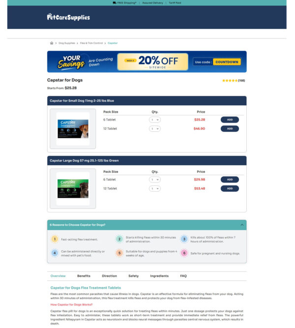 25% off site wide, Capstar for dogs_Pet Care Supplies