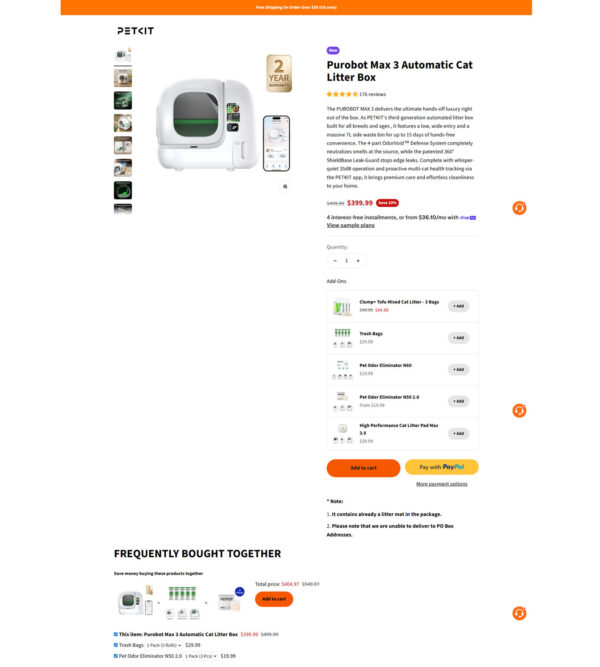 Purobot Max 3 automatic cat litter box_PetKit