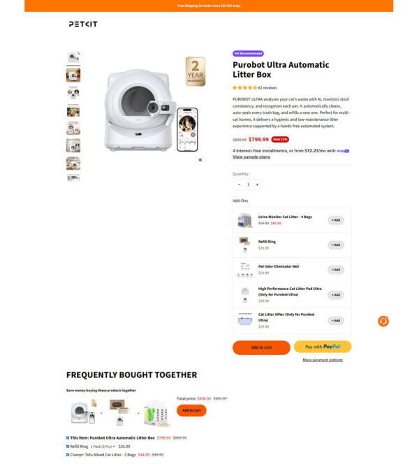 Purobot ultra automatic cat litter box_PetKit