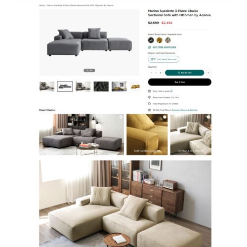3_piece chase sectional sofa_Acanva