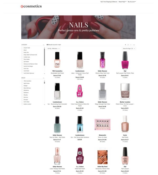 50% off on nail brands