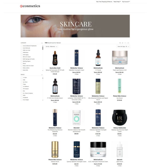 50% off on skincare items