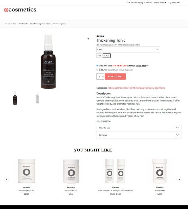 Aveda thickening tonic_eCosmetics