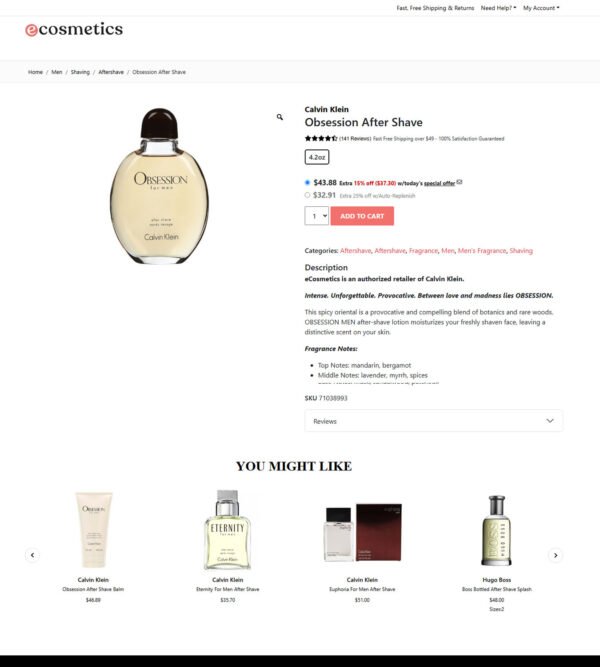 Calvin Klein Obsession after shave_eCosmetics