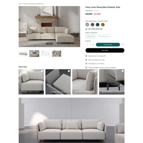 Fana linen modular sofa_Acanva Fana linen modular sofa_Acanva