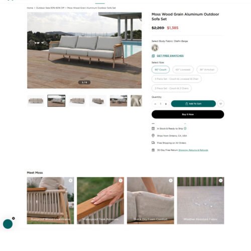 Moss wood grain outdoor sofa_Acanva Moss wood grain outdoor sofa_Acanva