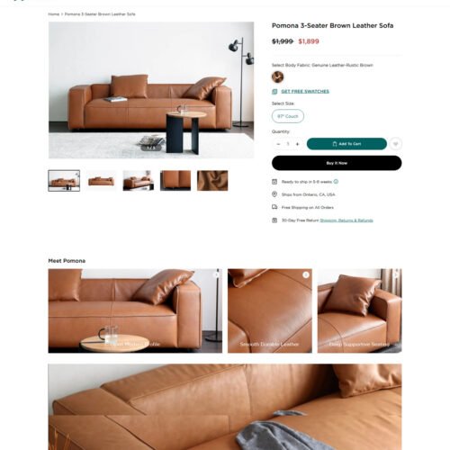 Pomona 3_seater leather sofa_Acanva Pomona 3_seater leather sofa_Acanva