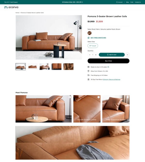 Pomona 3_seater leather sofa_Acanva