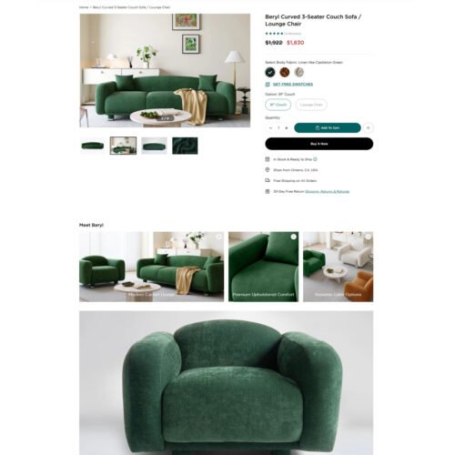 curved 3_Seater Couch Sofa_Acanva curved 3_Seater Couch Sofa_Acanva
