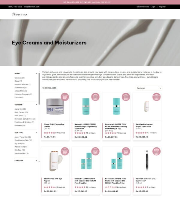 eye creams and moisturizers_Dermsilk