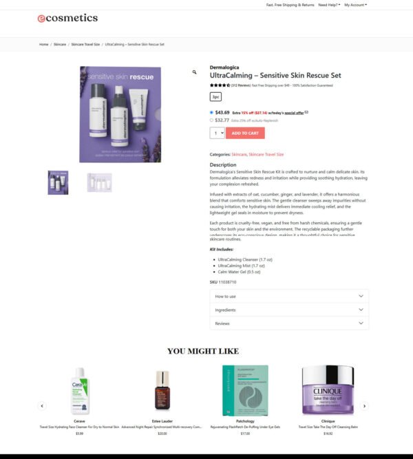 sensitive skin rescue set